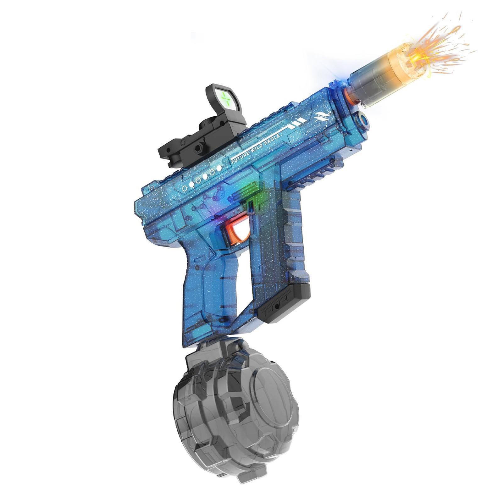 

Электрическая водная игрушка для взрослых и детей, светящийся автоматический игрушечный водяной пистолет, большая емкость 800 куб. см, дальний радиус действия 26-33 фута One Size синий