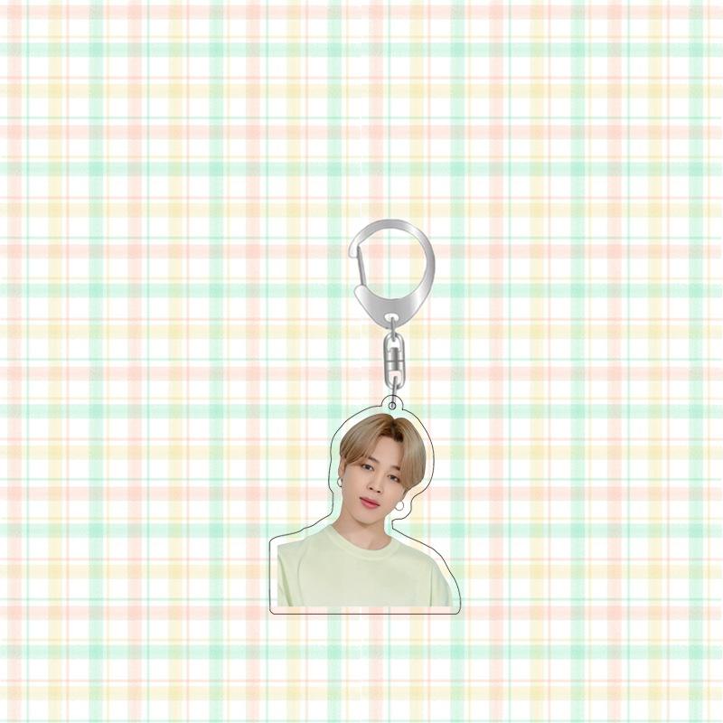 BTS Casual Style Keychain, Bangtan Boys Photo Keyring, Kpop Idol Bag Pendant for ARMY Fans(Jin RM Suga Jimin V J-Hope Jungkook)