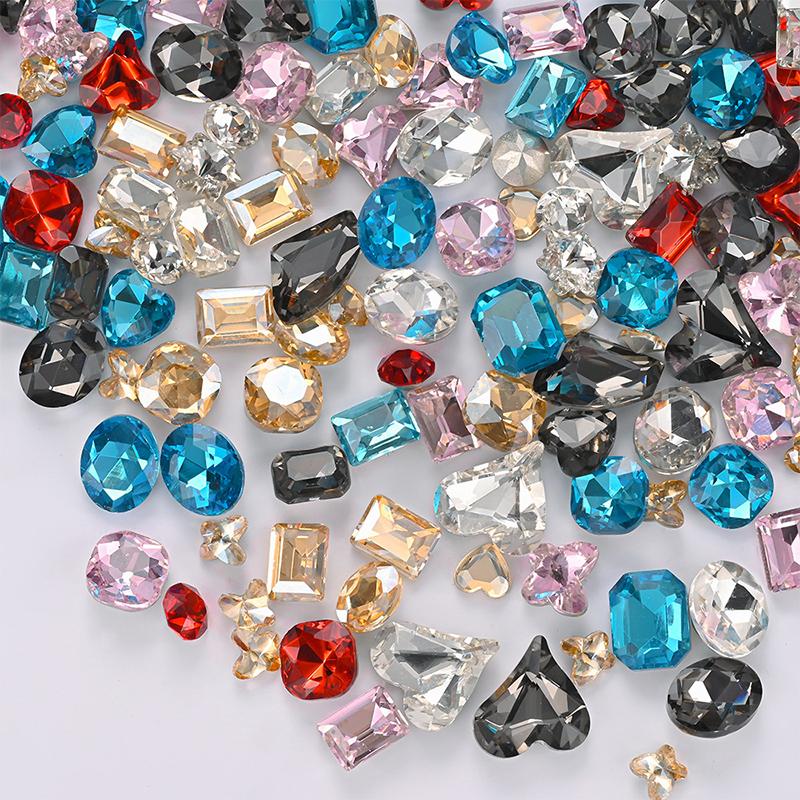 Nail Art 12 Grids Colorful Flatback Gems Diy Manicure Decor 3D Nail Diamond For Makeup, Nails, And Crafts