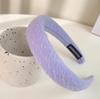 Retro French Wide Skull Top Sponge Headband for Women - Milk Coffee Color Hair Accessory
