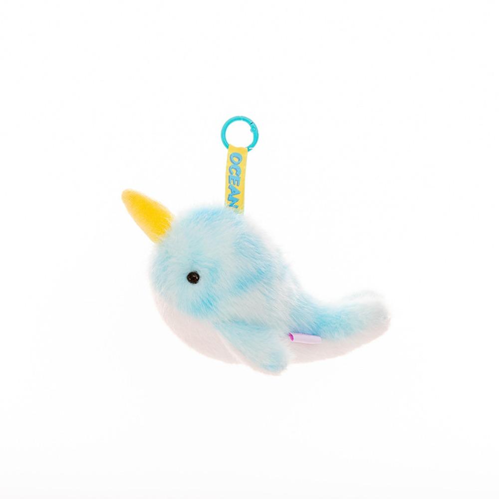 Starfish Ocean Animal Plush Keychain Soft Fluffy Whale Keyring Cute Seahorse Pendant  Birthday Gift