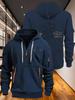 Men's hoodie, stylish with multiple zippers and pockets, loose fitting pullover print I'm ok English print