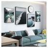 Poster Nordic Style Canvas Print Mountain Lake Painting Modern Scandinavian Home Decoration Wall Art Picture Nature Landscape