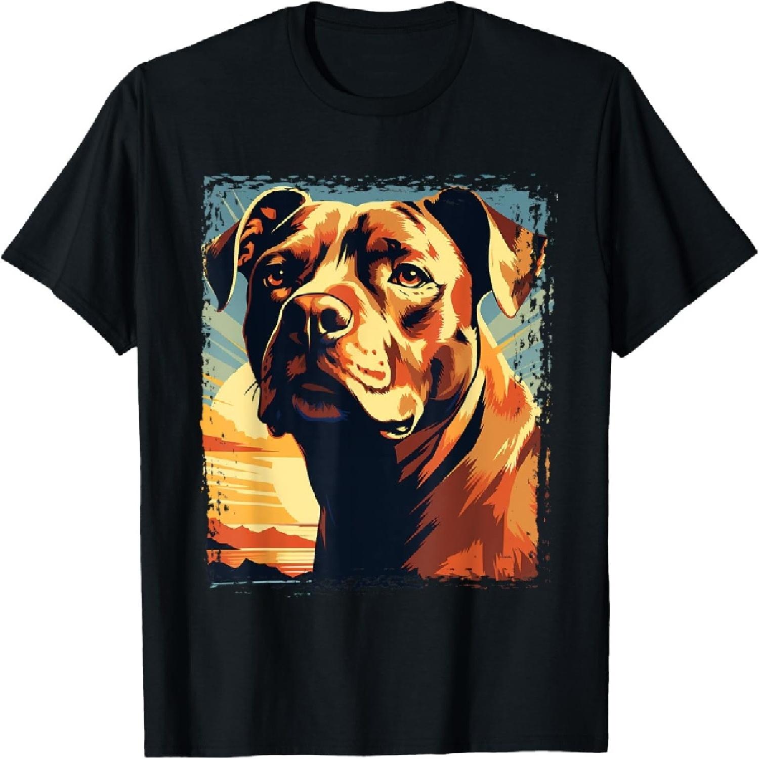 American Pitbull Terrier Pop Art Portrait for Dog Owners T-Shirt XXXXXL разноцветный