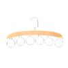 1Pcs Wooden Scarf Hanger,6 Ring Metal Organizer Racks for Belt Ties,Space Saving Scarves Display Hanger for Closet Hotel Use