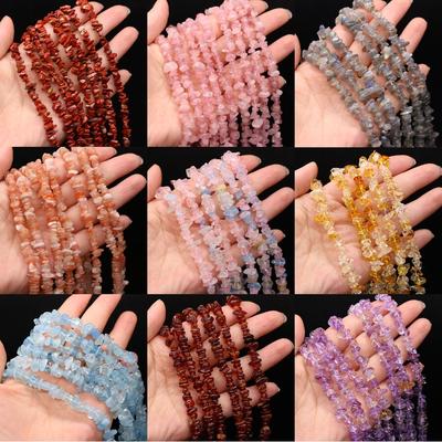 Perline di pietra naturale a 1 filo 3x5-4x6 mm, perline distanziatrici sciolte di ghiaia di agata ametista di cristallo irregolare per accessori di bigiotteria fai da te, perline da 40 cm
