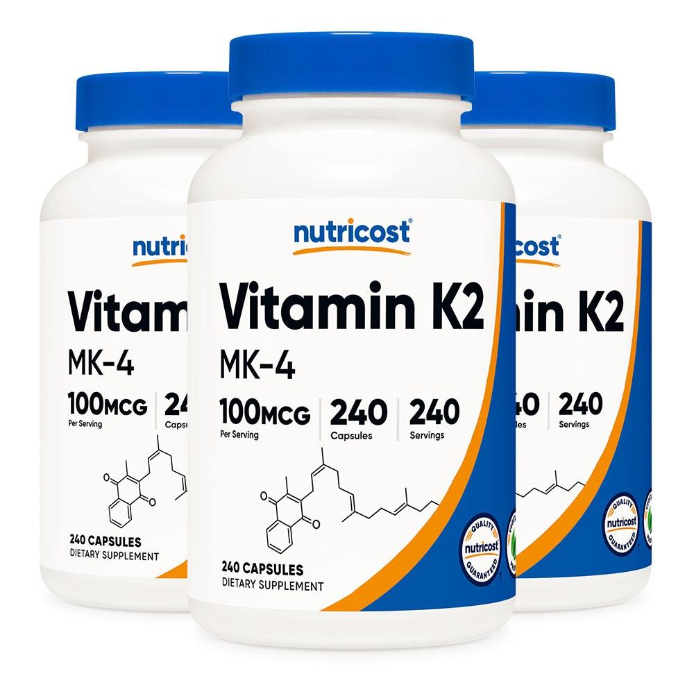 Nutricost Vitamin K-2 MK-4 100mcg 240 Capsules 3 pcs