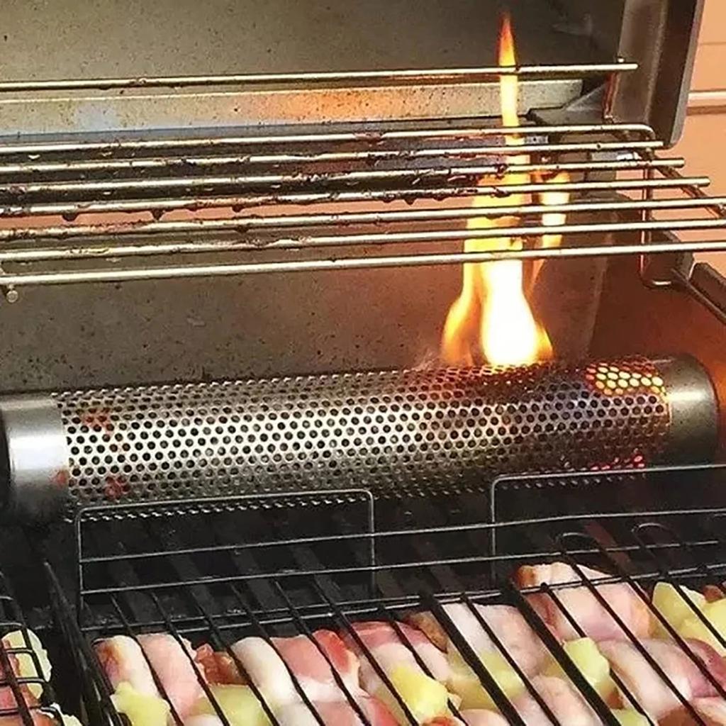 Edelstahl Pellet Smoker Tube 12 Zoll BBQ Raucherzeuger für Grill, Langlebiges Kalt-/Heißräucher Zubehör