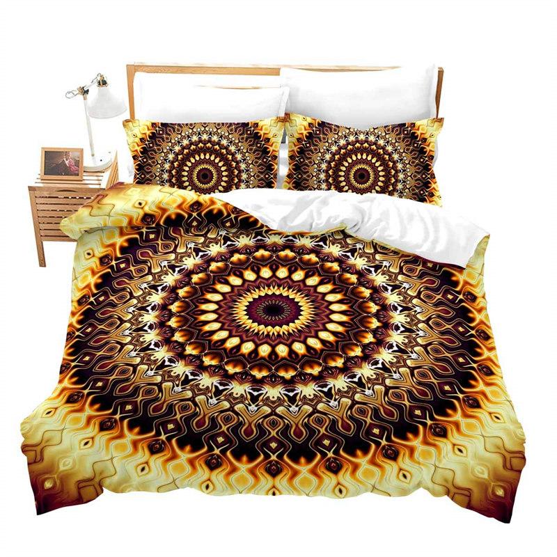 

Bohemian Mandala Duvet Cover Luxury Exotic Golden Floral Bedding Set Chic Animal Elk Comforter Cover King For Girls Adults Decor EU single(135x200cm)