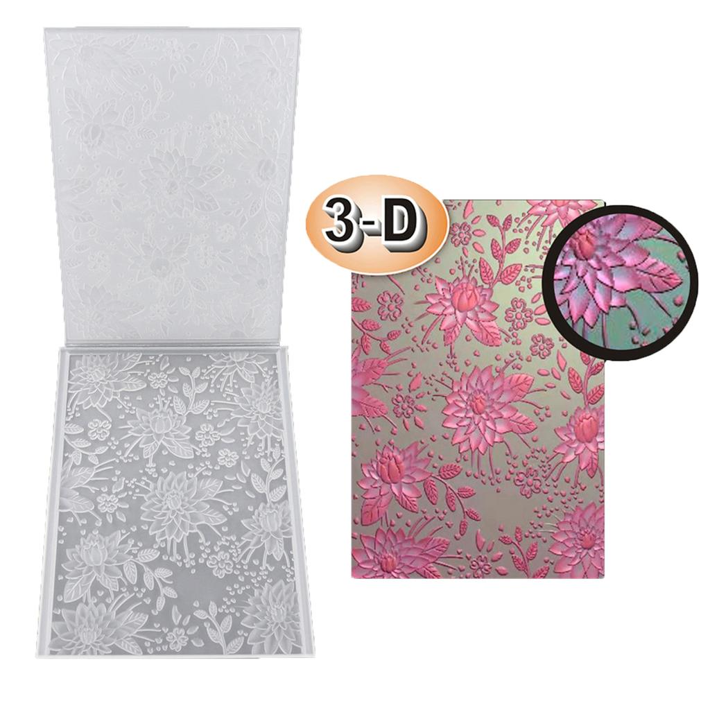 3d Embossing Folder Background Plastic Flower Stencil for Scrapbooking DIY Album Card Making Clay Jewelry Craft Decor
