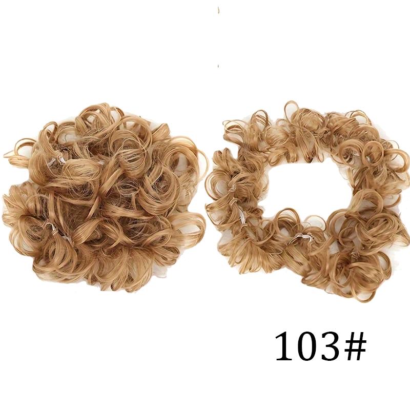 Fluffy caterpillar style curly hair bun wig ladies' hair bun wig easy to wear suitable for all hair types and face shapes
