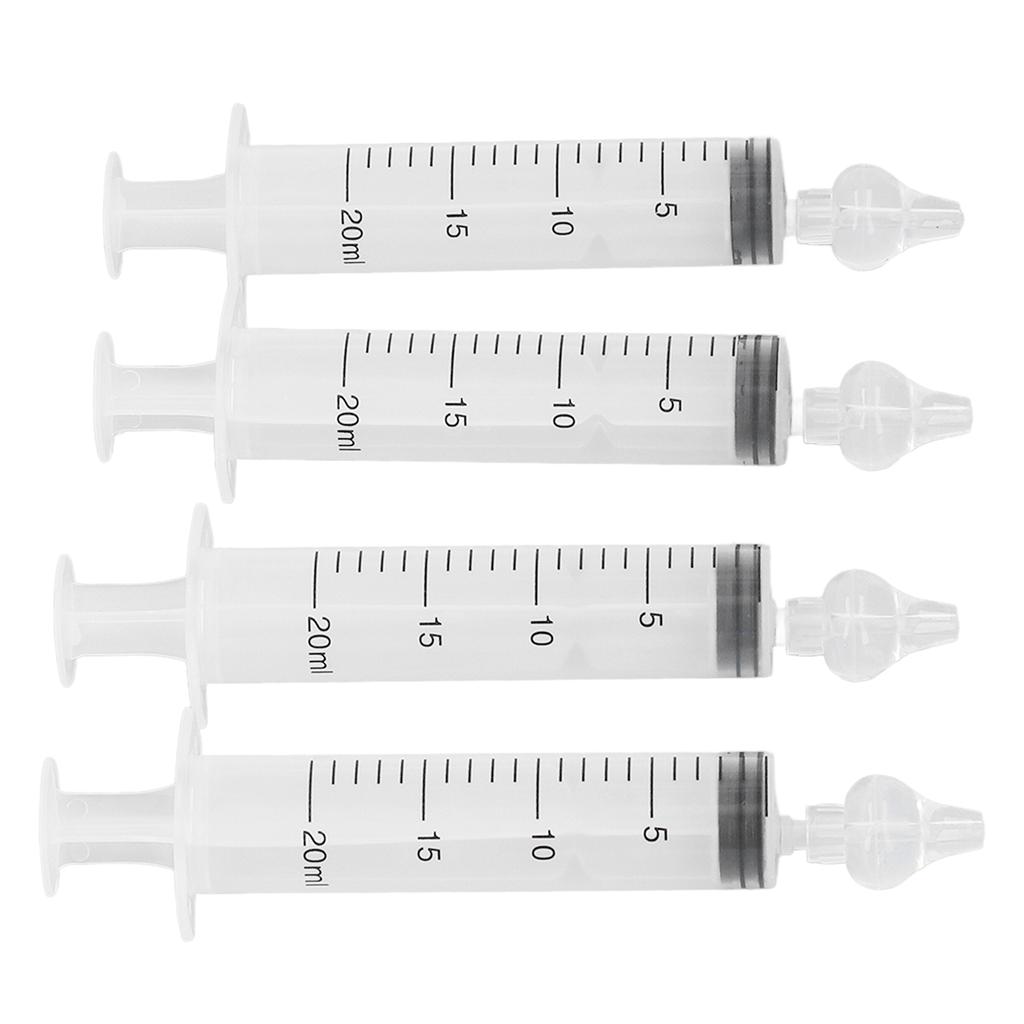 4pcs 20ml Baby Nasal Aspirator Syringe Professional Portable Versatility Infant Nose Irrigator