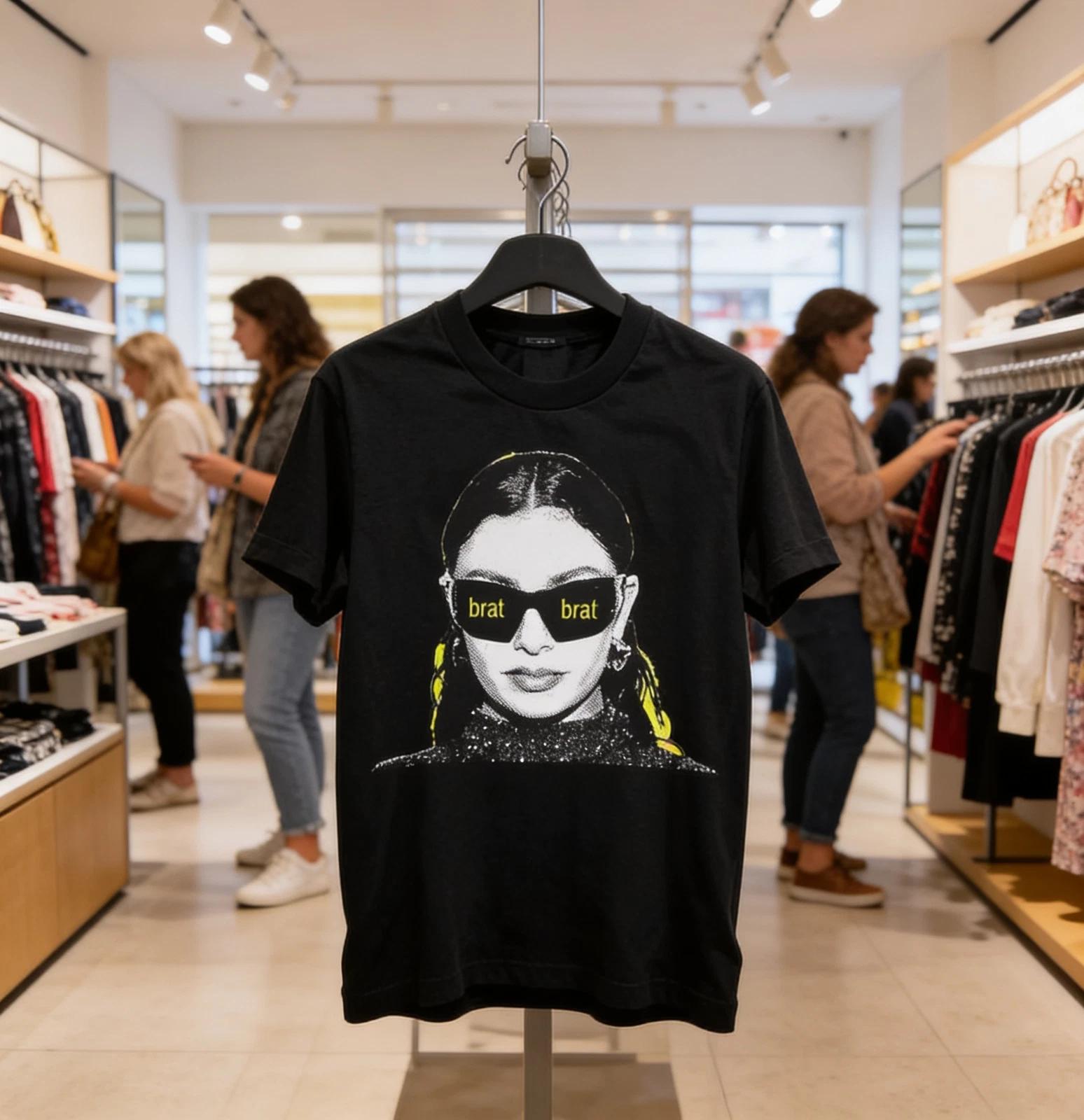 VTG Charli XCX BRAT BRAT Album Cotton Black T Shirt S-5XL L