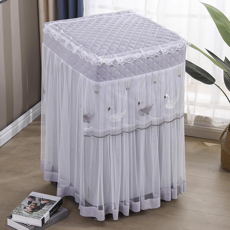 1PC Drum Washing Machine Washable Embroidery Universal Dustproof Cover Protective Sleeve Fibre Cover Fully Automatic Machine