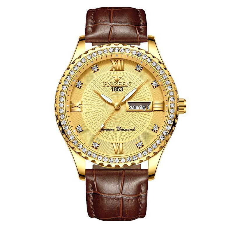 Influencer Brand Men's Tycoon Gold Luminous Waterproof Steel Watch