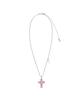 Pasion Crystal Cross Slide Necklace_Pink