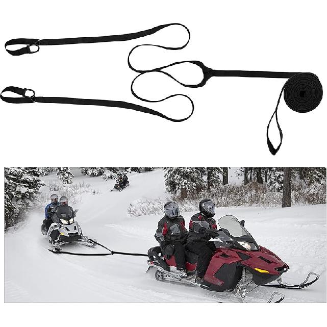 Moonoom 17.5Ft Heavy Snowmobile Tow Strap With Two Hook,400Kg Break Strength Reinforced Emergency Off Tow Rope,Snowmobile Accessories,Safety Kit For