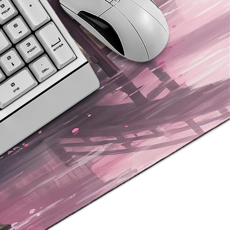 Mouse Pad Pink Cherry Blossom Landscape Gamer printon demand Custom Mousepad XXL keyboard pad Office Non-Slip Laptop Table Mat