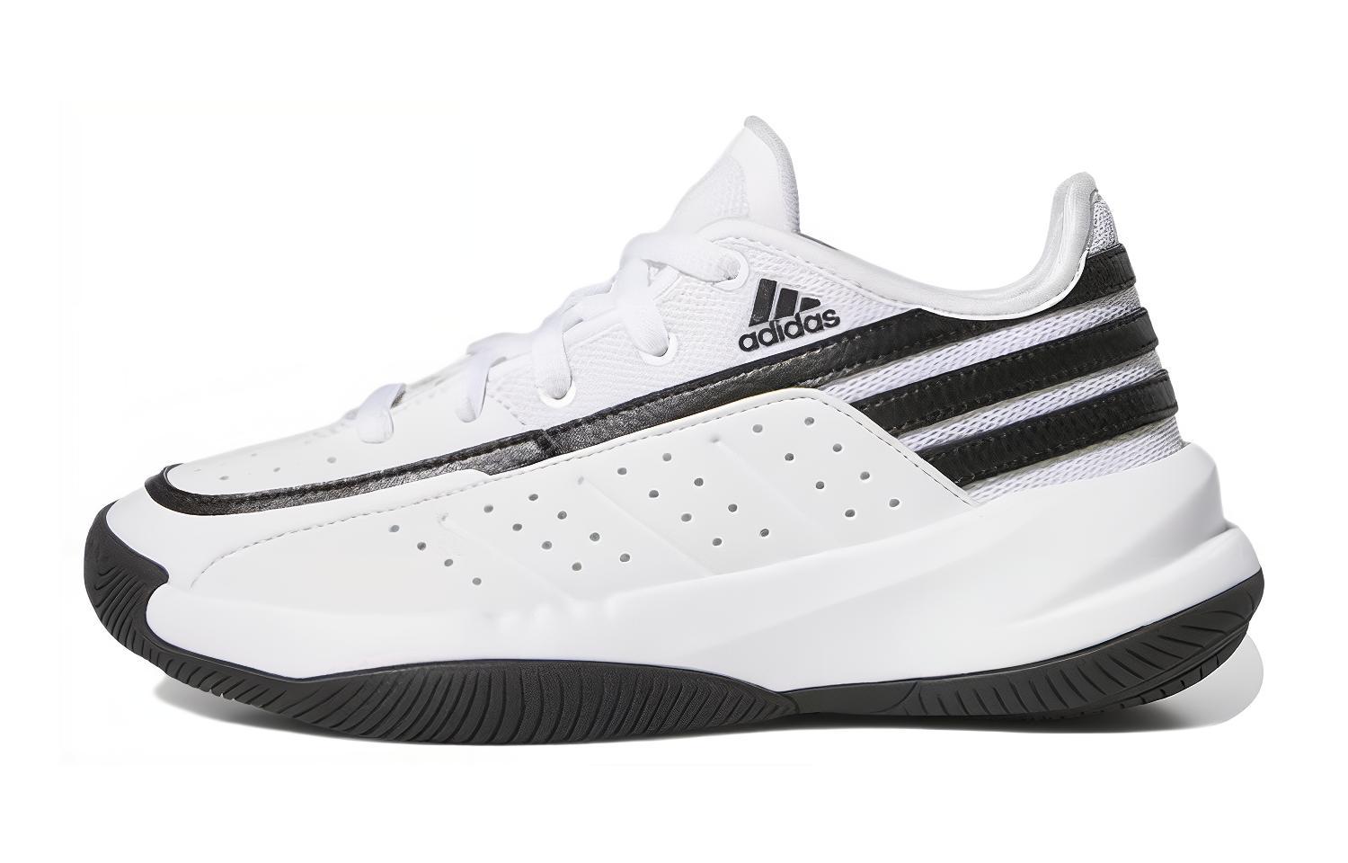 

Adidas Front Court Synthetic Leather Comfortable Slip Resistant Abrasion Resistant Low top Children s Basketball Shoes ID8597 35.5
