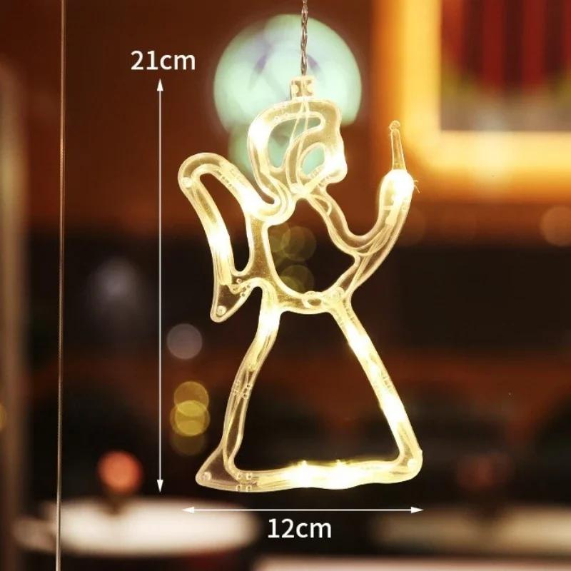 Sněhulák Vánoční strom Hvězda Zvonek Světla Sváteční Okenní Přísavka Lampa Slavnostní Dekorativní LED Světla Domácí Párty Dekorace