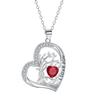 Heart-shaped Life Tree Necklace - Engraved Birthstone Pendant on Luxury Clavicle Chain for Women.