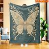 1pc Floral Butterfly Print Blanket Suitable for All Seasons, Soft Flannel Bedspread with Colors, Machine Washable Throw for Couch, Bed, - Cozy Gift Fo