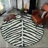 3D Colorful Zebra Stripe Print Pattern Round Carpet Rug for Living Room Bedroom Child Playroom Decor,Pet Area Rug Non-slip Mat