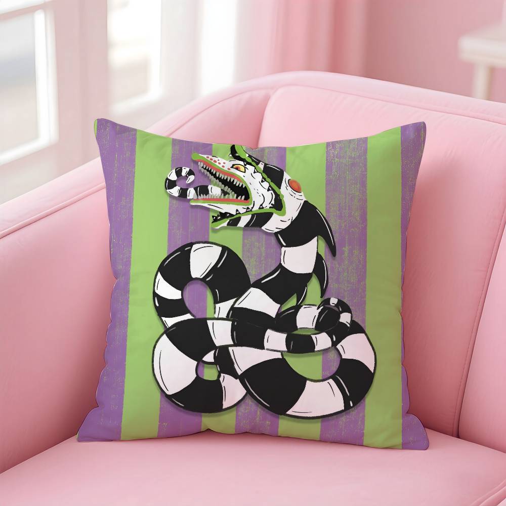 Horible B-Beetlejuices Filmkissenbezug, milbenabweisend, mit unsichtbarem Reißverschluss, seidig-kurzplüschig, Sofakissenbezug