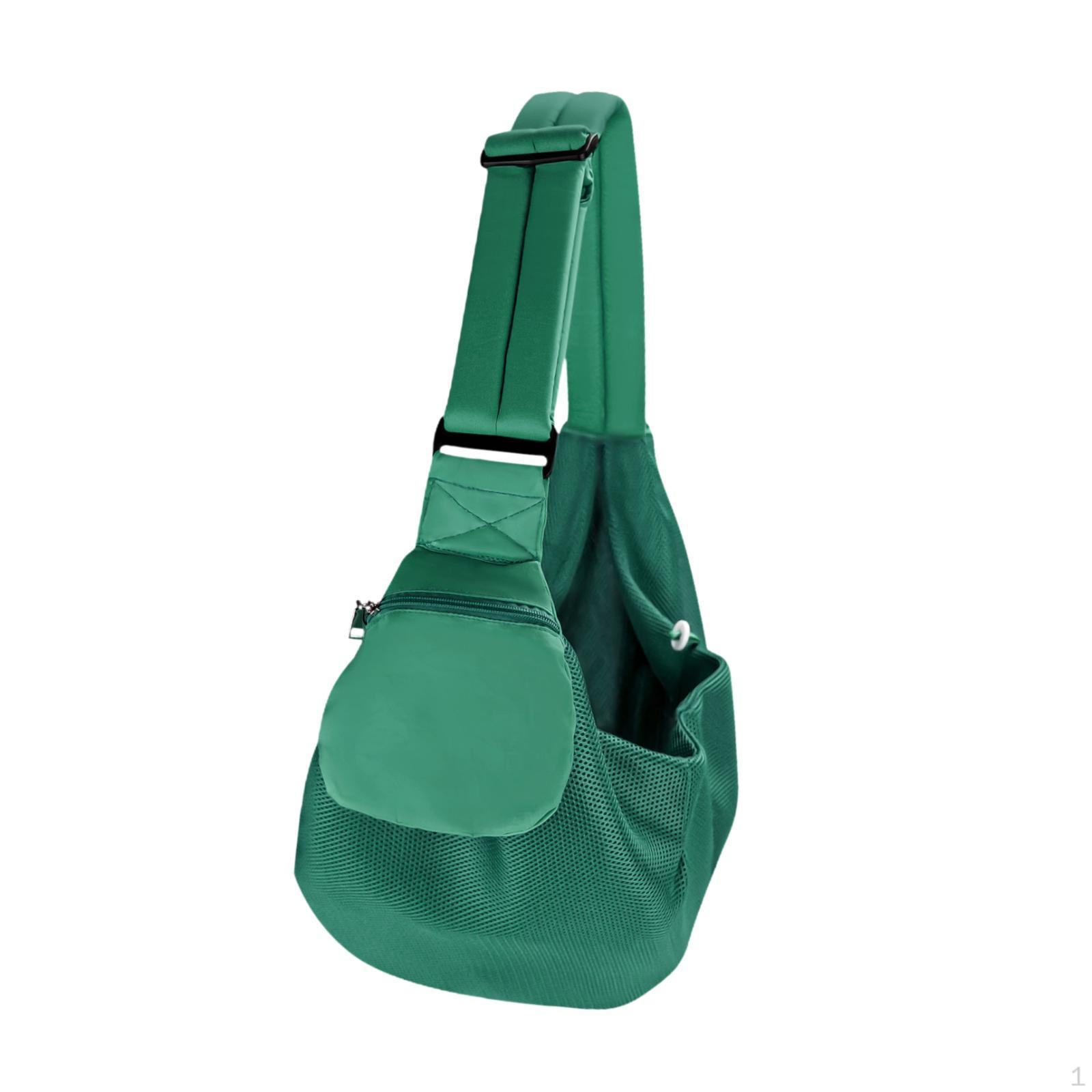 

Регулируемая переноска для домашних животных на груди - легкая холщовая сумка через плечо зелёный