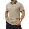 Men's Casual Short Sleeve Polo with Contrast Collar