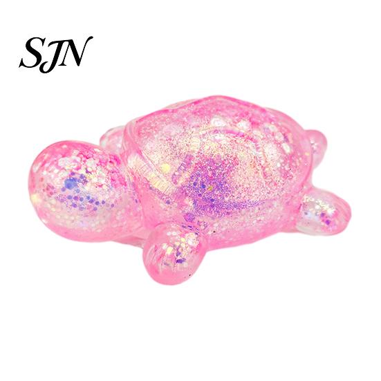 Soft TPR Stress Ball Glitter Cartoon Animal Sensory Fidget Toy for Adults Kids Cute Pig Duck Touch Turtle Squeeze Relief Easter Basket Stuffer Holiday