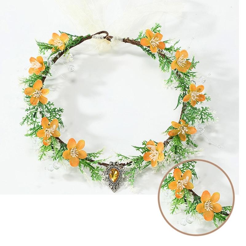 Eleganti Fasce Floreali con Strass e Nastro Regolabile Decorazione per Capelli per Donne Ragazze Occasioni Speciali