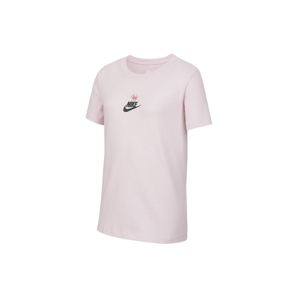 Nike T-Shirt Round Neck Letter Comfortable Breathable Short Sleeve Kids Tops Foam-Pink HF9788663