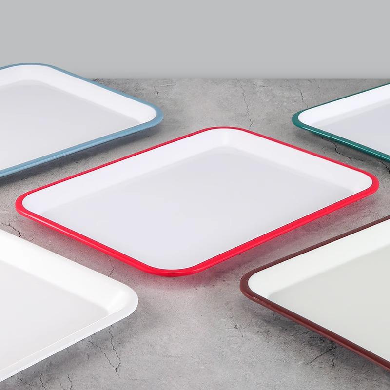 Kaibaiya Rectangular Melamine Tray: Versatile Plastic Tray for Appetizers, Tea, Meals, and Breads