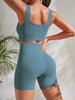Bezešvá souprava na jógu Gymnastika s šortkami Crop Top Sexy podprsenka Dámské kalhoty 2dílná sada Běžecké oblečení na cvičení Fitness oblečení