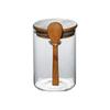 Airtight High Borosilicate Glass Jar with Spoon for Kitchen Storage: Perfect for Grains, Dried Fruits, and Coffee Beans