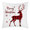 New Christmas Short Plush Pillow Cover Peach Skin Digital Printing Cushion Cover Christmas Snowman Pattern