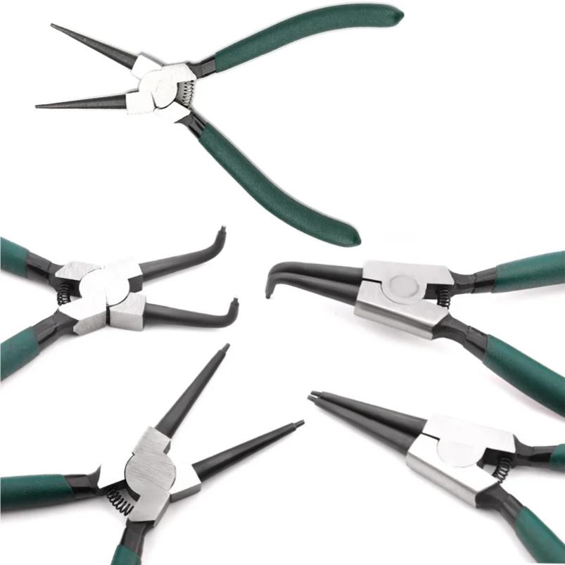 4-Piece Retaining Ring Pliers Set, Retaining Ring And Spring Removal Tools, Inner And Outer Retaining Ring Bending Pliers.