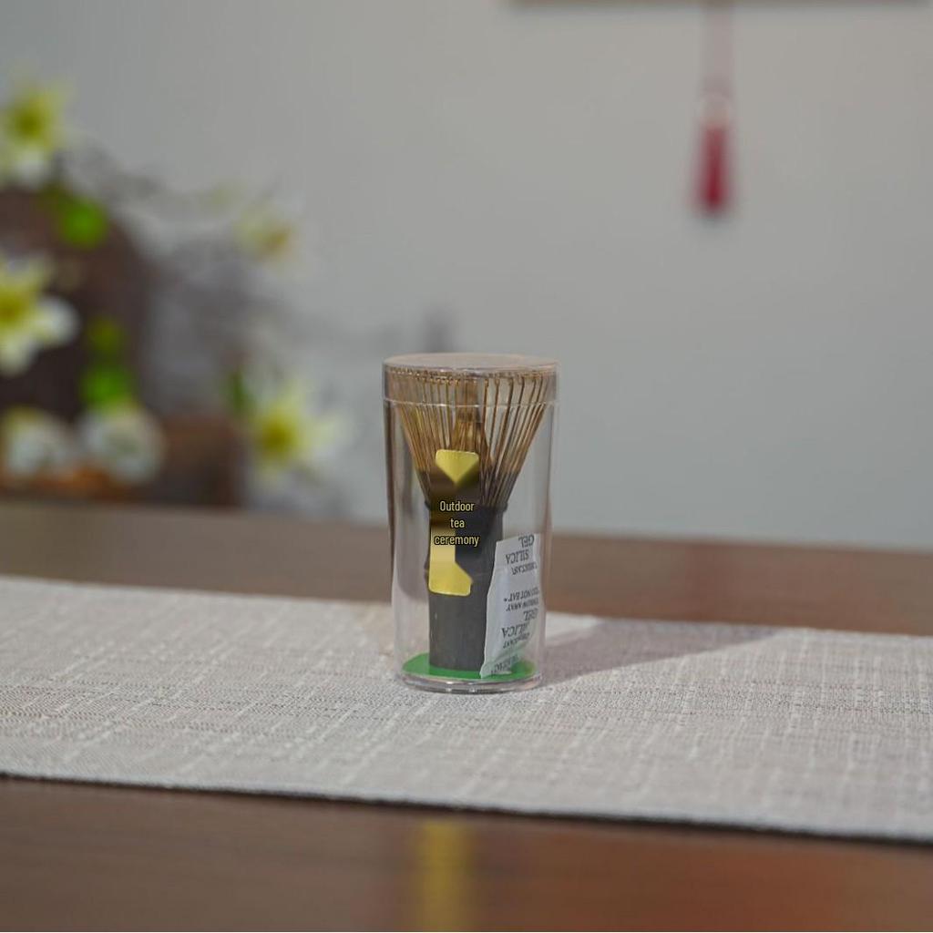 Sample Song Dynasty Matcha Ceremony Tool Set: Hundred-Pronged Bamboo Whisk, Chasen Stand, Tea Scoop, Stirring Brush