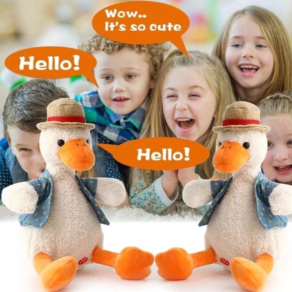 Plush Material Electric Plush Duck Electric Function Recording Singing Duck Educational Toy
