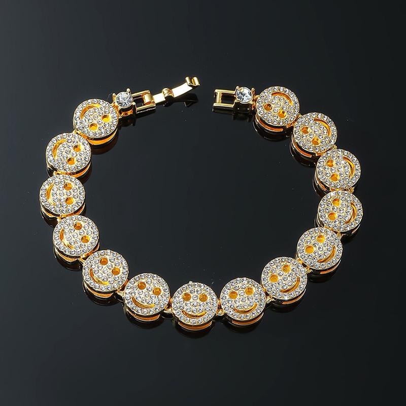 Fashionable Exquisite Smiling Face Decoration Necklace Bracelet Suit Suitable For Summer Travel And Fashionable Zircon