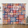 Curtains Bright Bohemian Lattice Sunshade Digital Printing Curtains Blackout No Punching