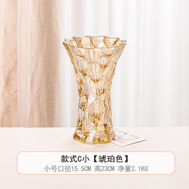 Thickened Colored Glass Vase Home Decor Modern Floral Arrangement Lucky Bamboo Display
