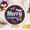 Cotton Embroidered Fabric Punch Needle Embroidery Kit Christmas Collection Easy DIY Play Punch Needle Kits with Embroidery Hoop