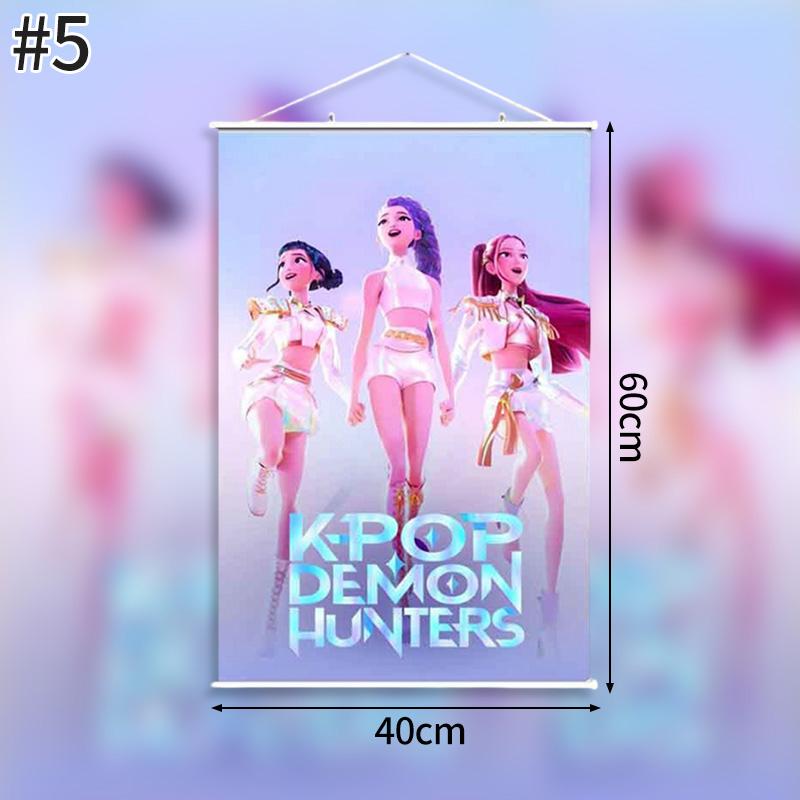 K pop İblis Avcısı Arka Plan Huntrix Çizgi Film Duvar Halısı Kpop Savaşçı Posteri Ev Partisi Duvara Asılan Arka Plan