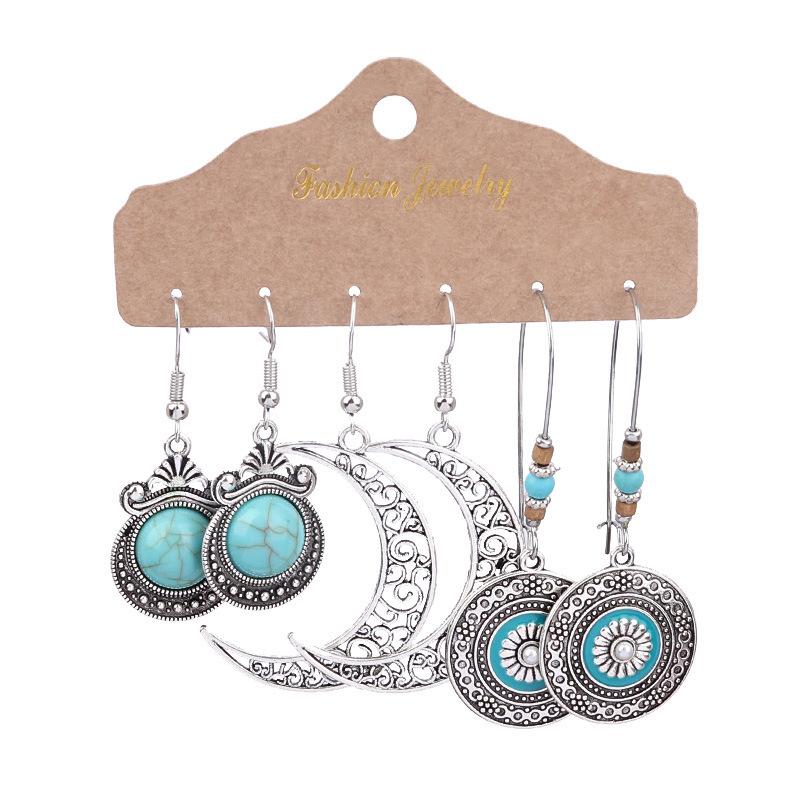 Antique Sliver-Plated Hollow Alloy Geometric Dangle Indian Earrings For Women Gypsy Zircon Boho Ethnic Leaf Bell Tassel Earring