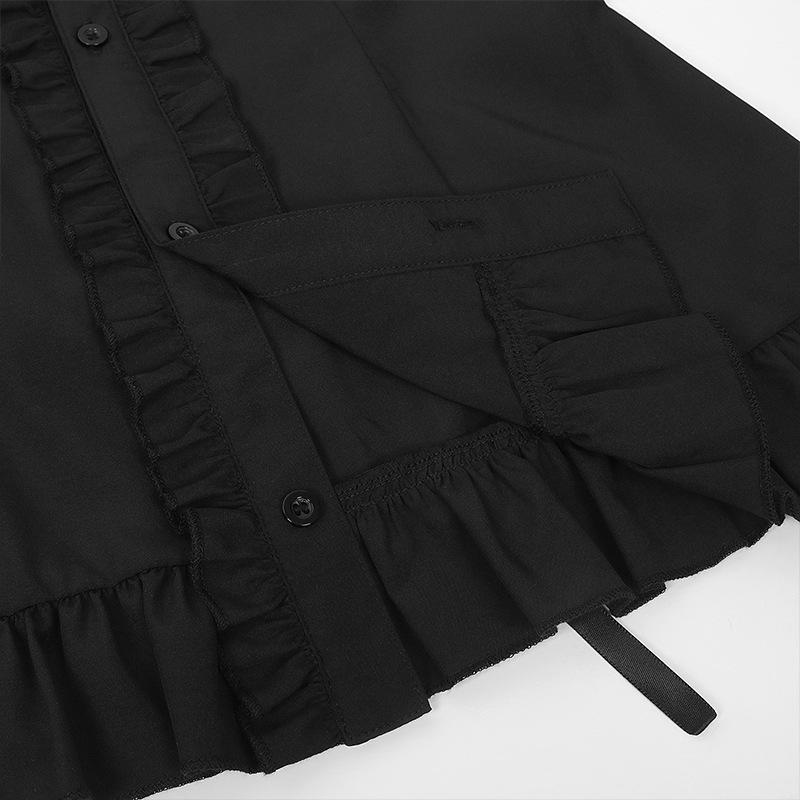 2023 Women's European & American Steampunk Victorian Pleated Shirt