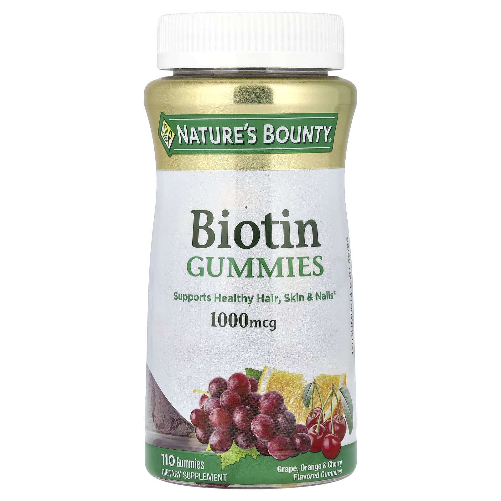 

Nature s Bounty, біотинові жувальні цукерки, смак винограду, апельсина та вишні, 1000 мкг, 110 жувальних цукерок