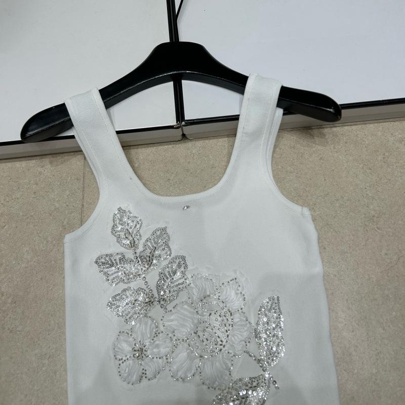 Trendy High-Quality Knitted Bead Camisole Vest - Slim-Fit, Versatile, and Heavy-Duty.