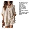 Women Summer Two Piece Outfit Casual Short Sleeve Button Down Shirt And Shorts Casual Lounge Sets with Pockets